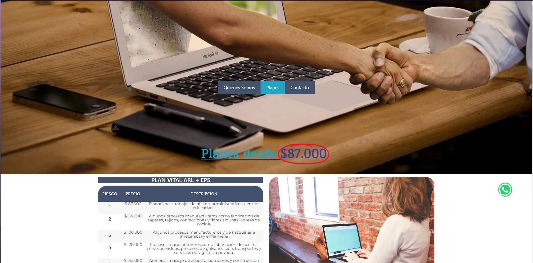 foto de pagina web de afiliaciones