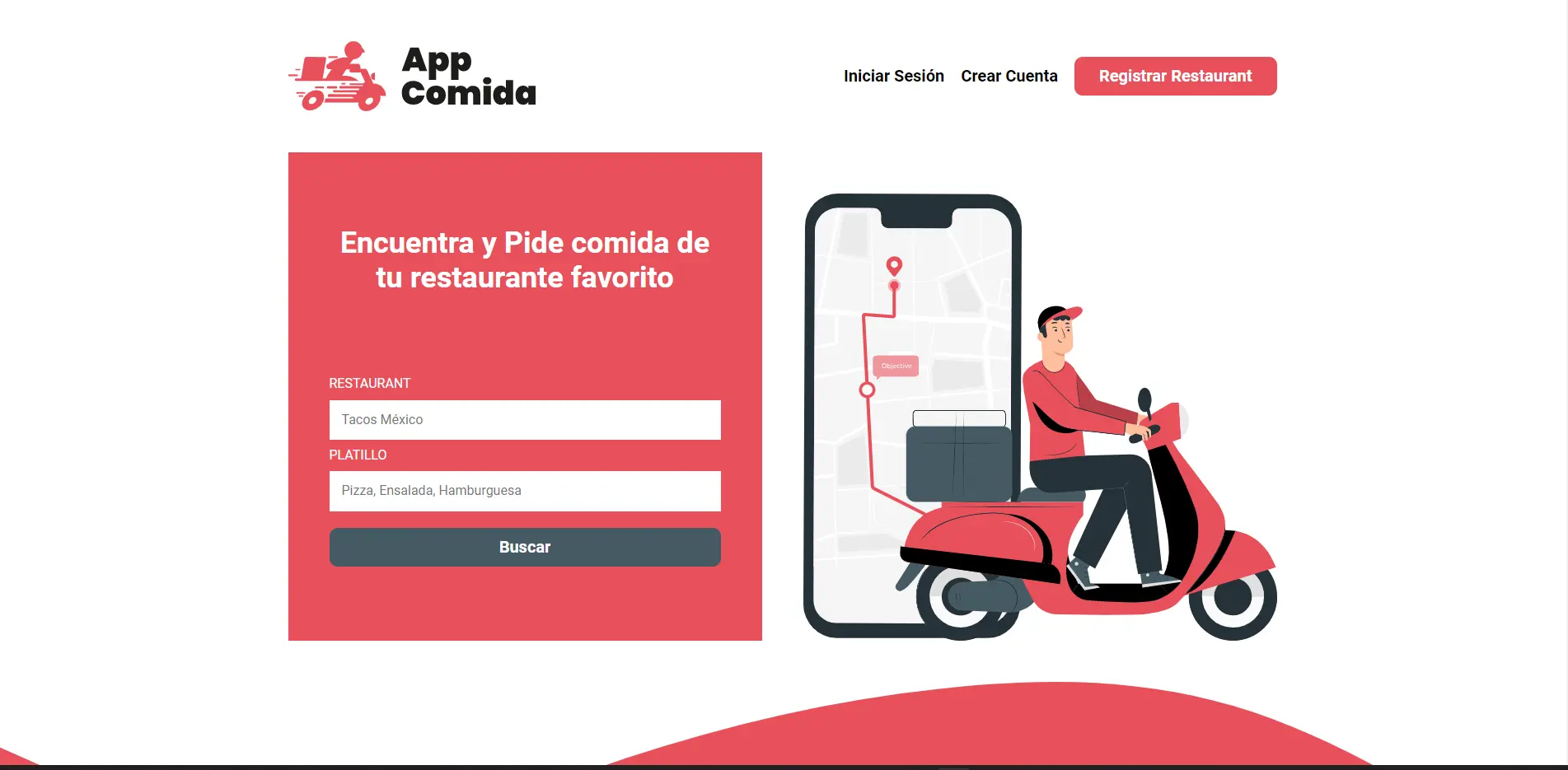 Foto webapp de comida